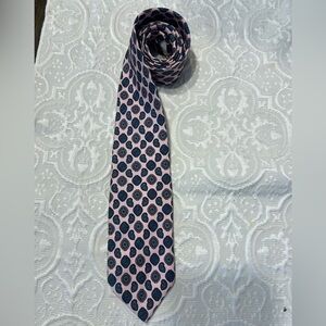 Nordstrom Pink and Dark Blue Geometric Tie